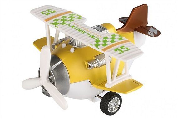 Самолет металический инерционный Same Toy Aircraft желтый со светом и музыкой SY8015Ut-1
