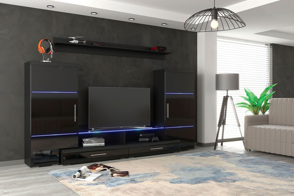 Гостиная «Домино» - Чёрный глянец