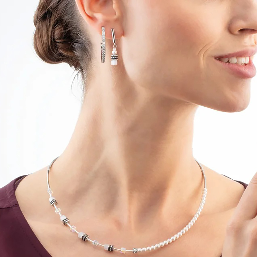 Серьги Coeur de Lion White-Silver 4087/21-1417
