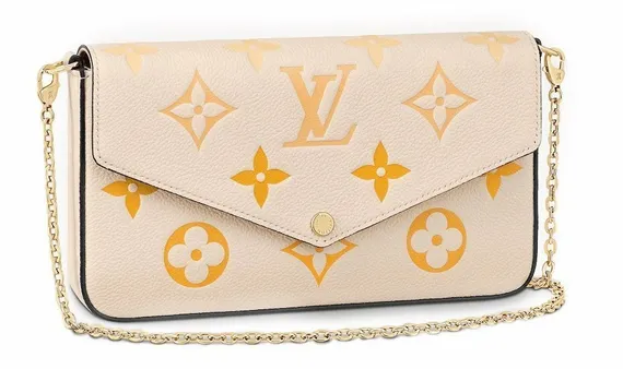Клатч Louis Vuitton Felicie кремовый/золотой