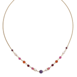 Колье Franck Herval, Jeanne, с аметистом, жемчугом, агатом, нефритом и гранатом, FH26.1-15-64540 (фи