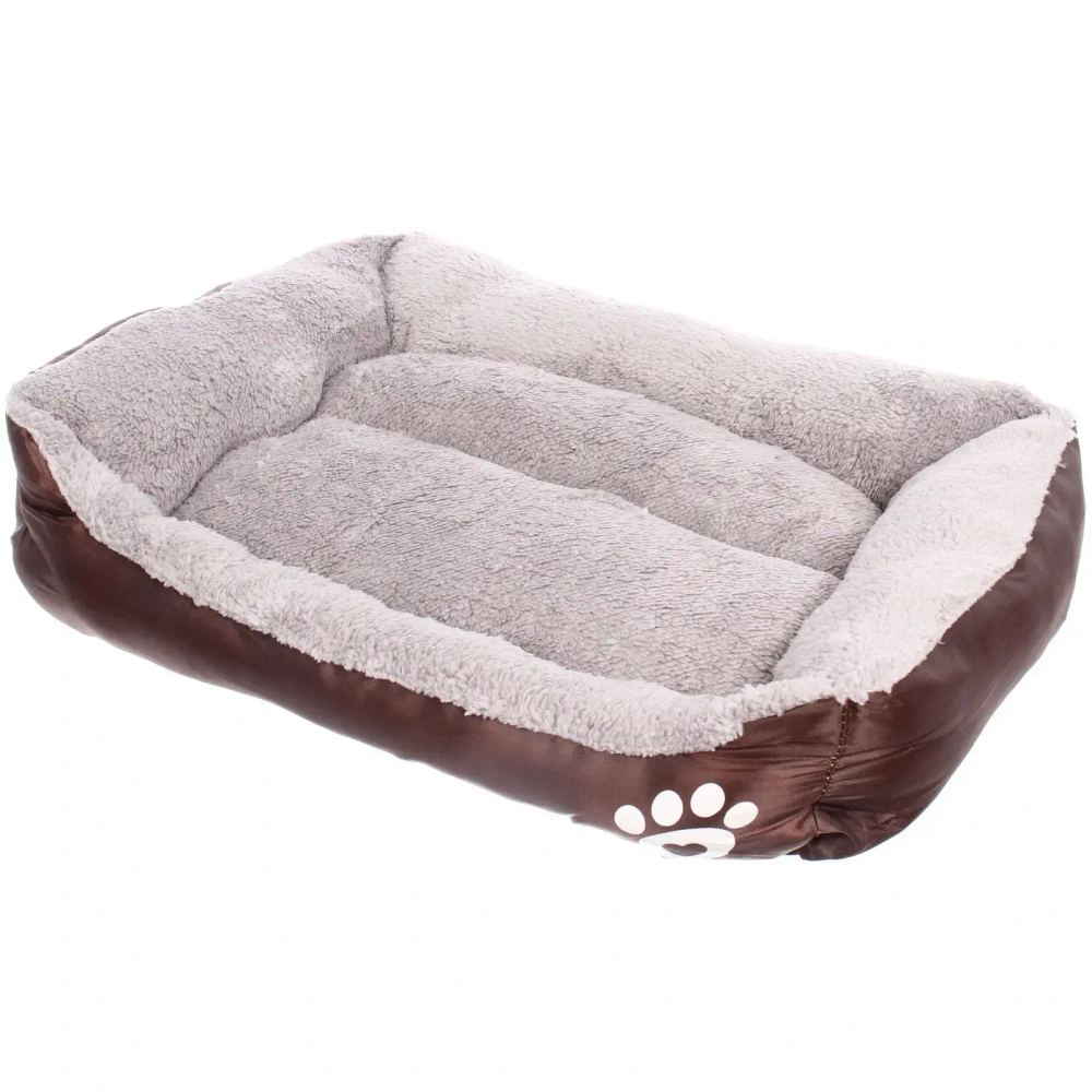 Лежанка для животных «Место БРО», цвет коричневый, внутр. ткань серого цвета, размер M, 54*42*11см (Лейбл)