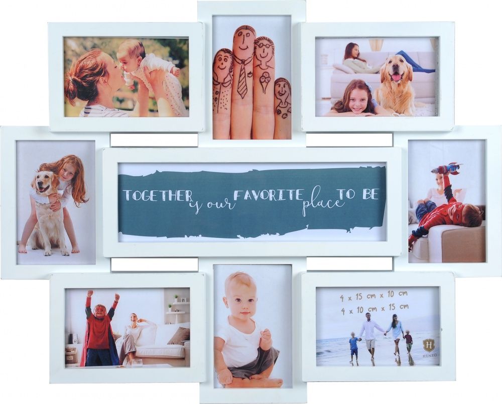 HENZO 81215 на 8 фото 10х15 FriendsGallery пластик (белая) ф/рамка-галерея + 5вставок