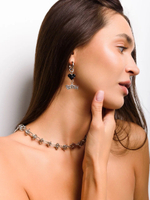 Моносерьга "Black soul bitch" Silver