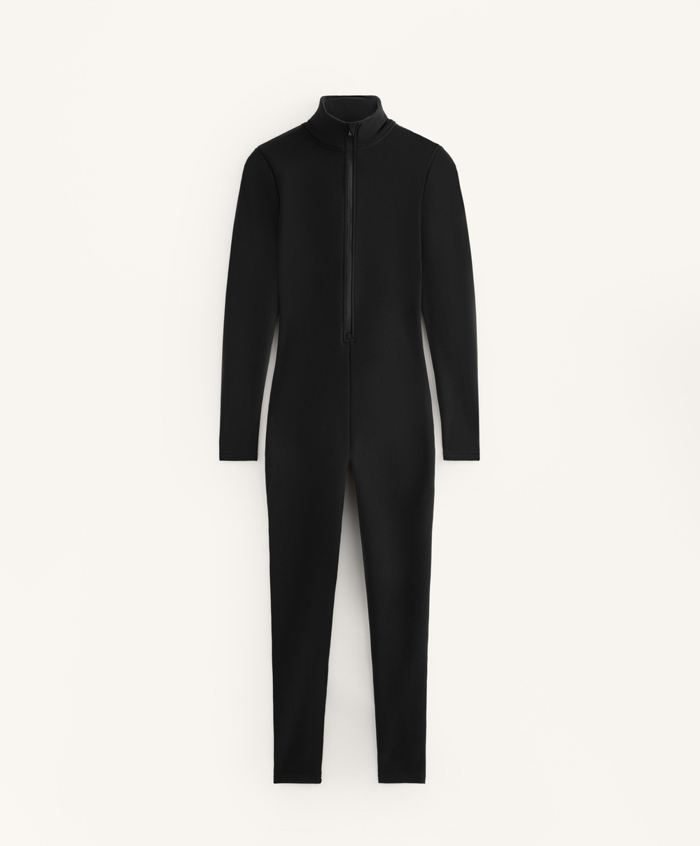 Oysho Теплый длинный комбинезон, черный