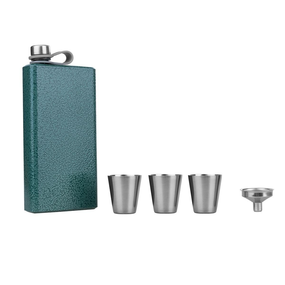 Набор Helios Рыбак (фляжка 390 мл + 3 стопки + воронка) (HS-2023-FH-2)