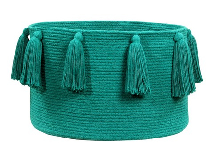 Корзина Lorena Canals Tassels Emerald (30 x Ø45 см)