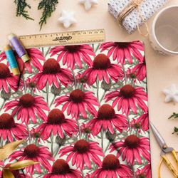 Ткань премиум флис яркое поле цветов