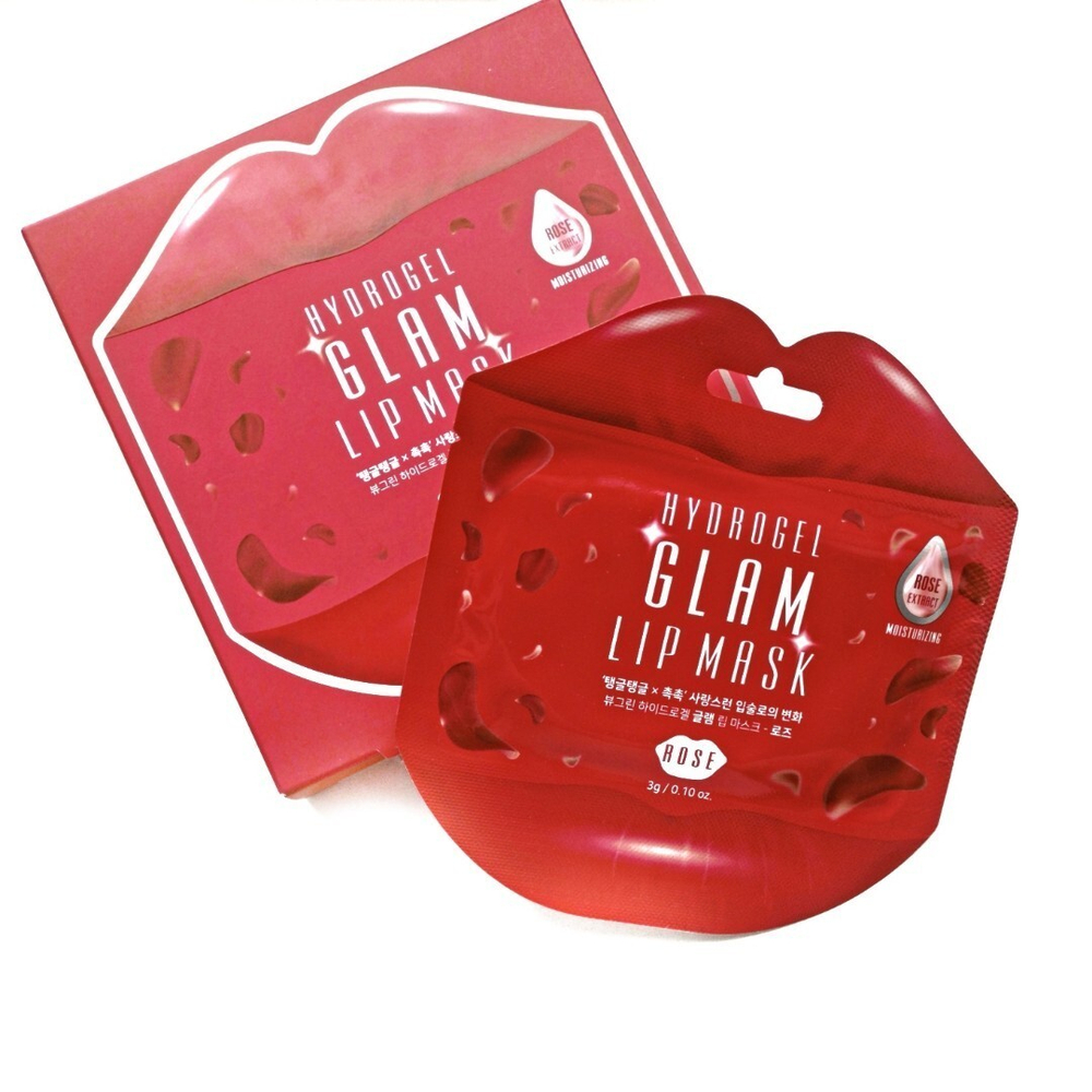 Гидрогелевые патчи для губ с экстрактом розы Beauugrean hydrogel glam lip patch rose, 3 гр.