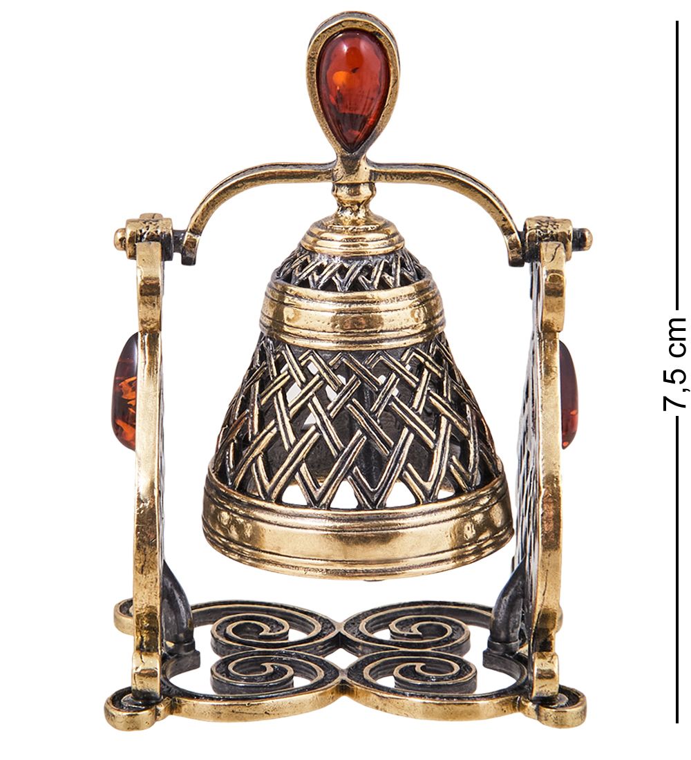 AM-3891 Колокольчик «Царский» (латунь, янтарь)