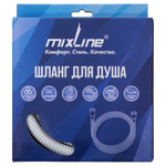 Шланг душевой 200 см имп/кон, EPDM, нерж.сталь БЕЛЫЙ МАТОВЫЙ  MIXLINE MIX-2-200 (коробка)