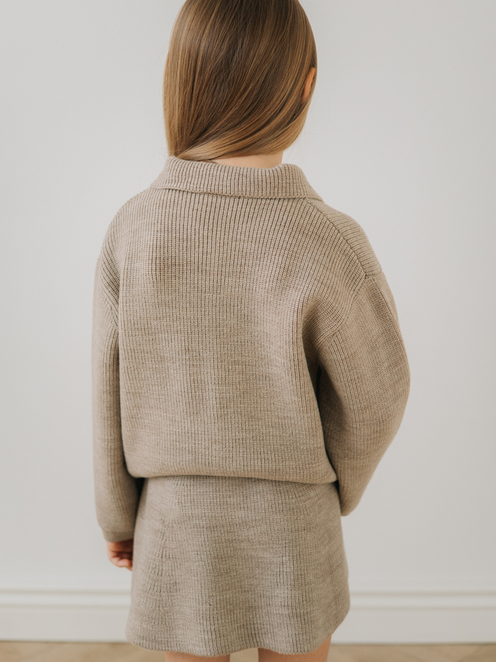 Кардиган с воротником, Бежевый