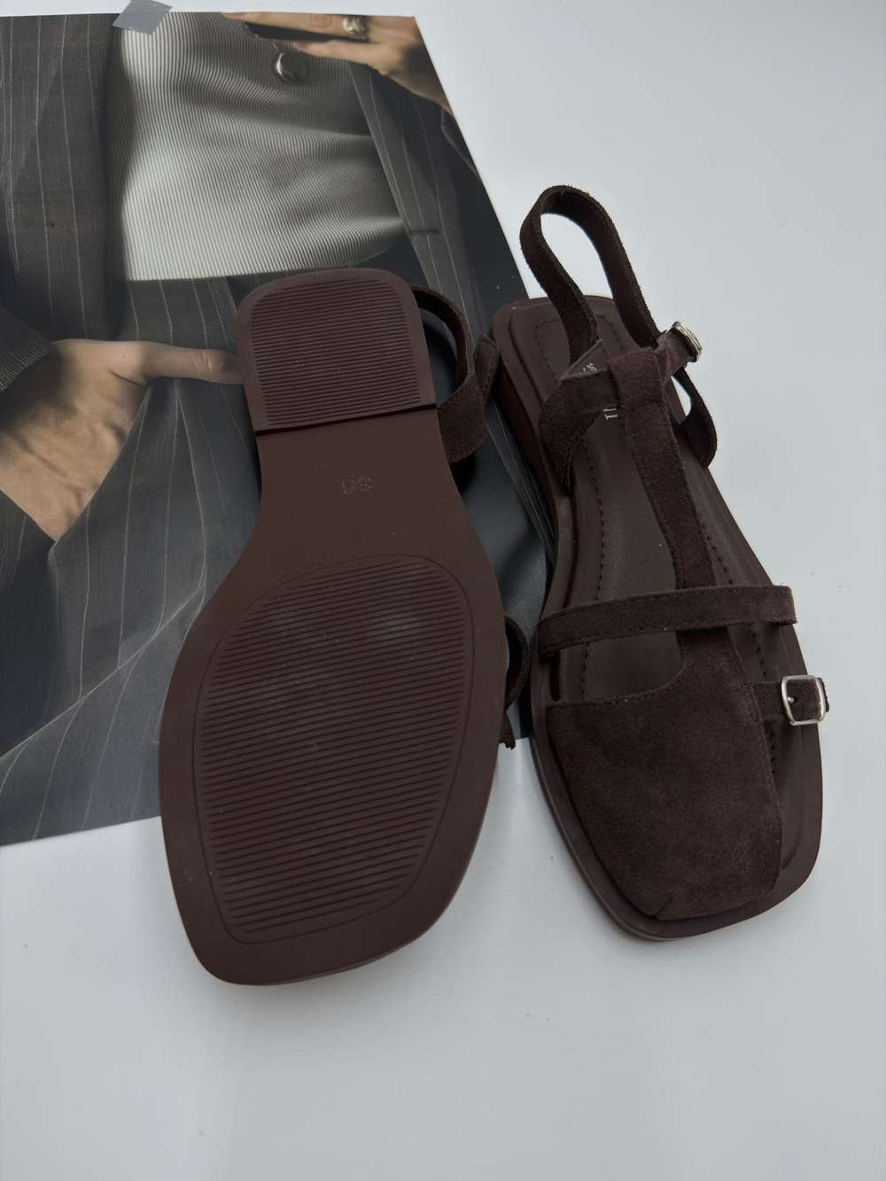 Босоножки женские натуральная кожа арт. PEAL 31-5 цвет "шоколадный"