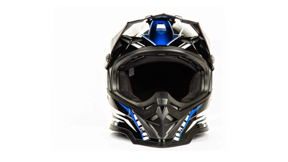 Шлем мото кроссовый HIZER B6197 №4 (S) black/blue/white