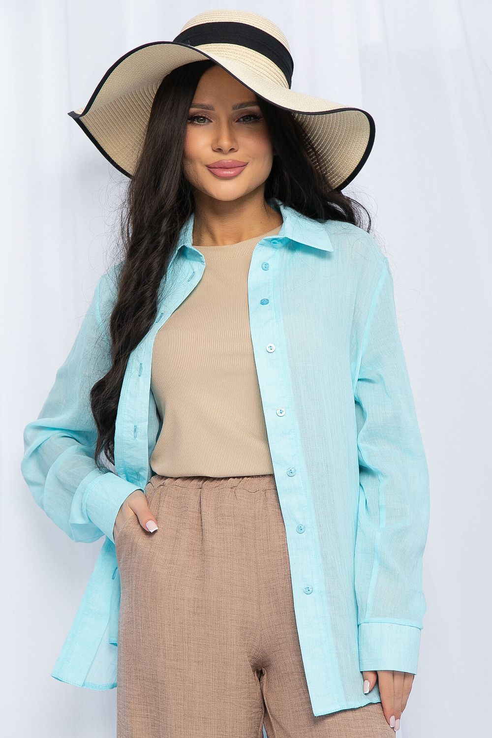 Рубашка Воздушное настроение (голубая) Б15401-7М LT Collection