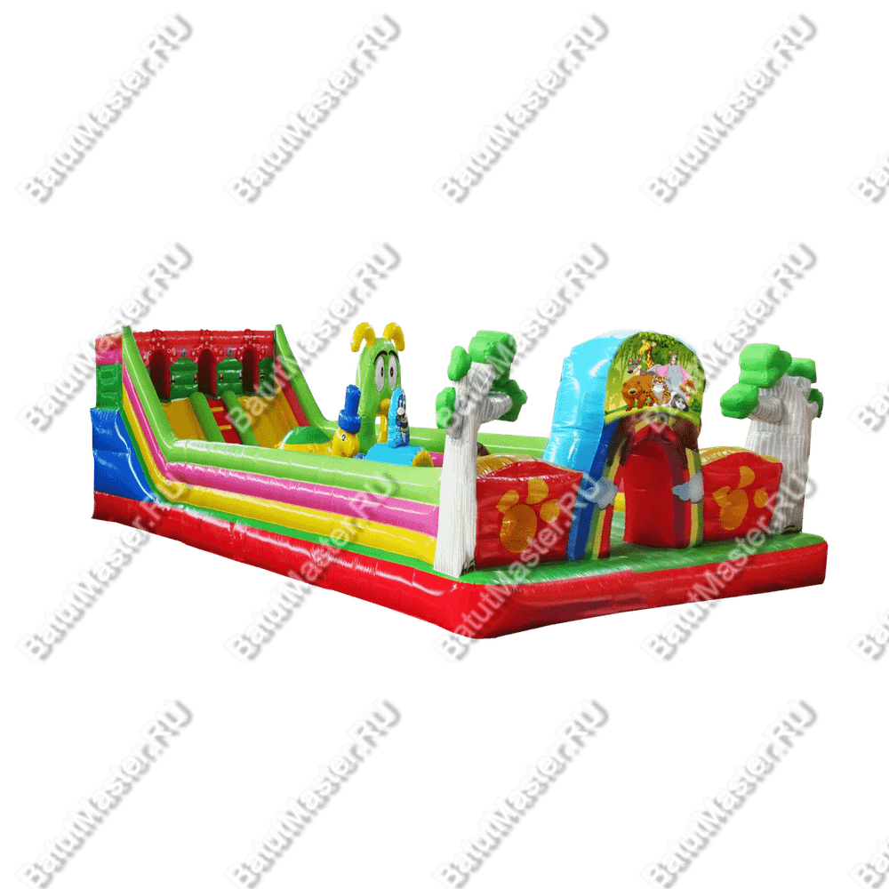 Коммерческий надувной батут "Лесные истории" 10*6*3,5 м