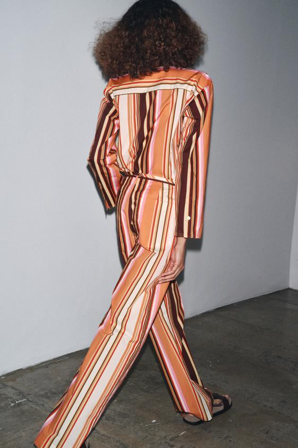 ZARA БРЮКИ КЛЕШ В ПОЛОСКУ — ZW COLLECTION, РАЗНОЦВЕТНЫЙ