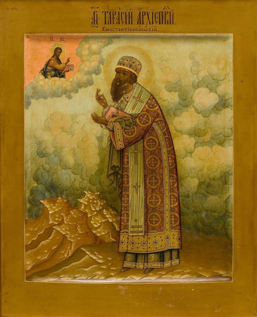 Тарасий архиепископ, патриарх Константинопольский, святитель. Деревянная икона на левкасе мастерская Иконный Дом