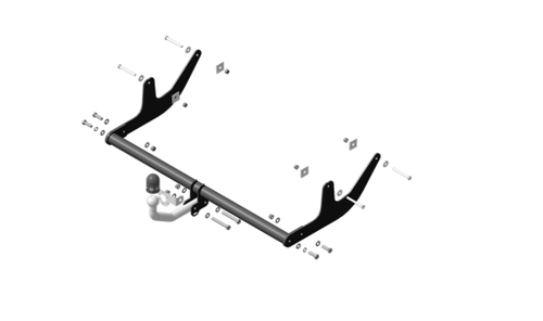 Фаркоп АвтоСтандарт Lada Largus (в том числе Cross) с 2012 (оцинкованный шар)(паспорт и сертификат в комплекте)(без электрики) L104A