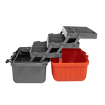 Ящик рыболовный для хранения снастей трехполочный оранжевый