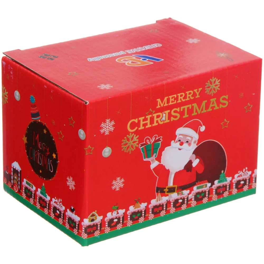 Кружка стеклянная 250мл «Тепло праздника» на бамбуковой подставке с ложкой