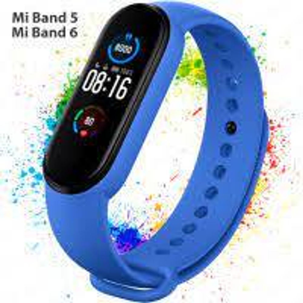 Сменный ремешок MI Band 5 синий Zibelino