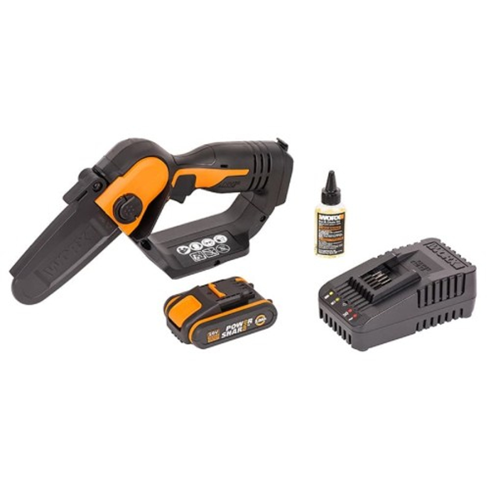 Пила цепная аккумуляторная Worx WG324E 20В, 2Ач х1, ЗУ 2А, коробка