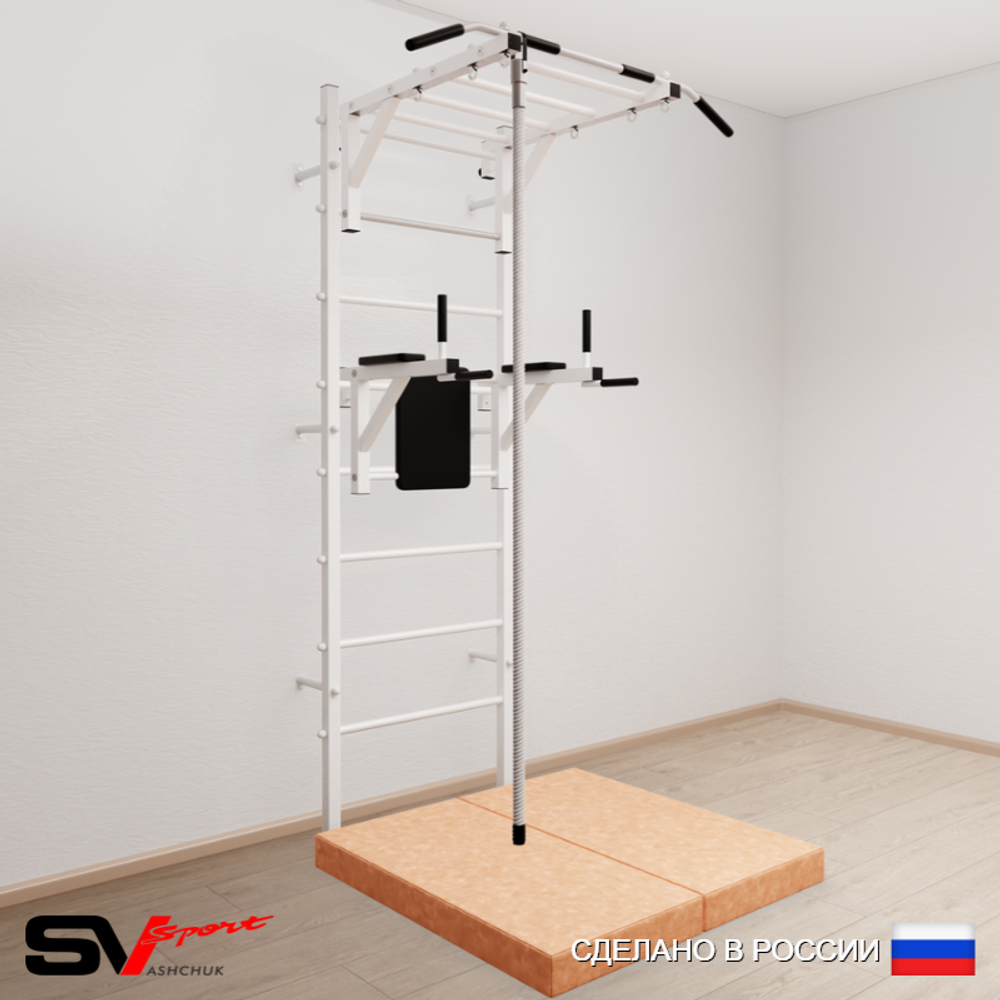 Шведская стенка Sv Sport 5404 (Турник рукоход/Брусья/Канат/Мат 1м)