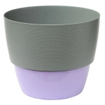 Горшок цветочный с вкладкой Валенсия 2,5л Серый муссон/ваниль - Лаванда D17,5, Н14,5