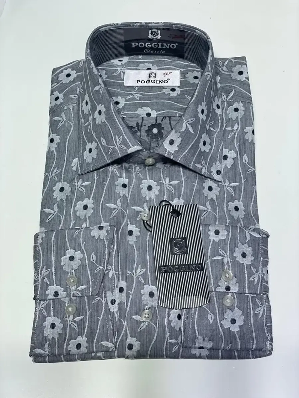 Рубашка с длинным рукавом приталенная