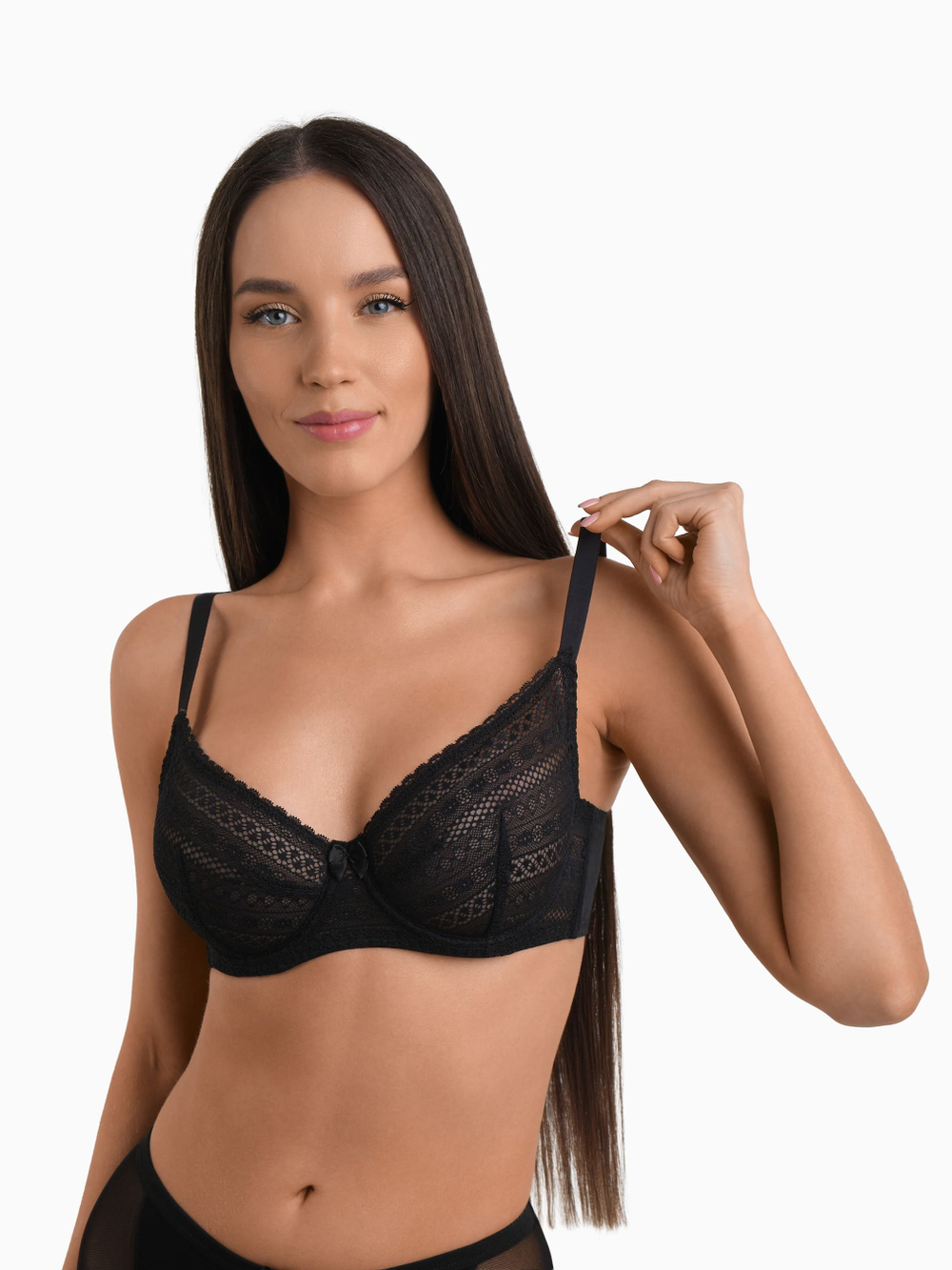 Бюстгальтер OIRO с мягкими полупрозрачными чашками Edelweiss