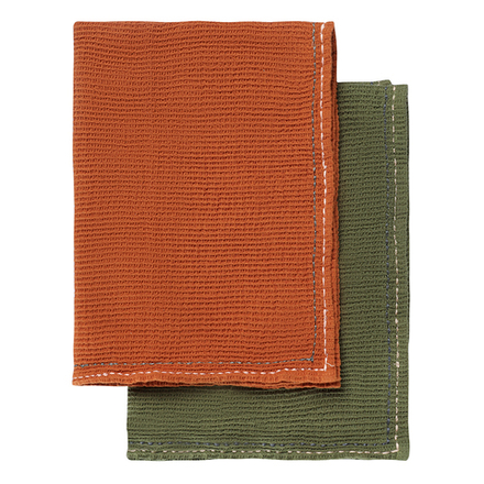 Набор вафельных полотенец с декоративной строчкой из коллекции Essential, 50х70 см