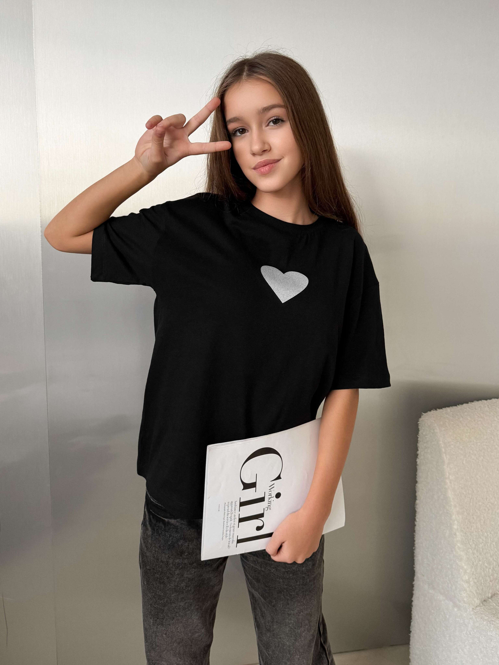 Футболка для девочки сердце