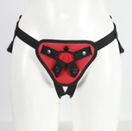 Красный пояс с двумя типами фиксации насадок