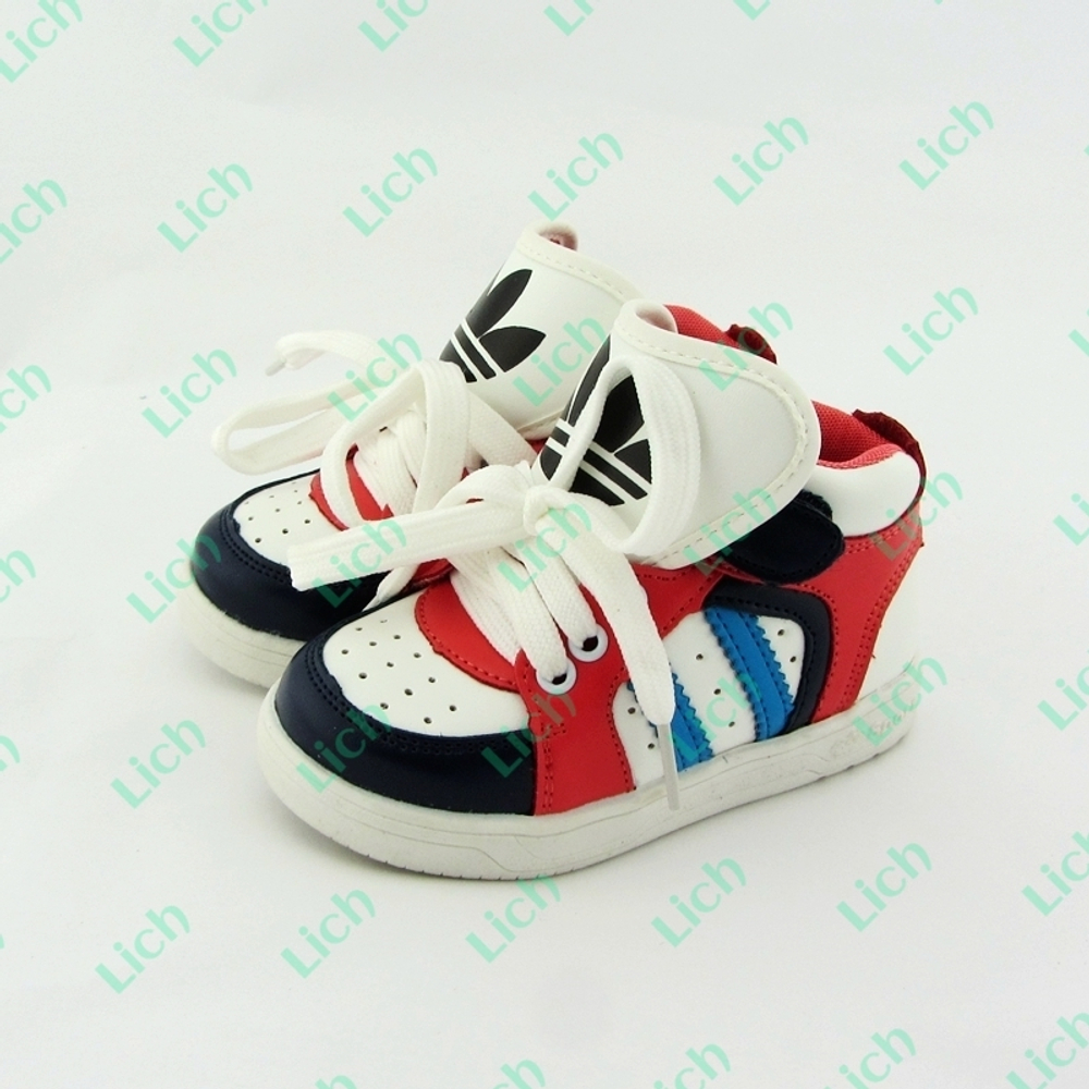 Кроссовки детские высокие многоцветные на шнурках