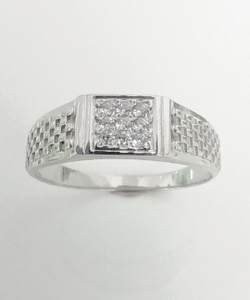 Печатка Эстерелла, серебро 925*, родированная, с фианитом/Ф