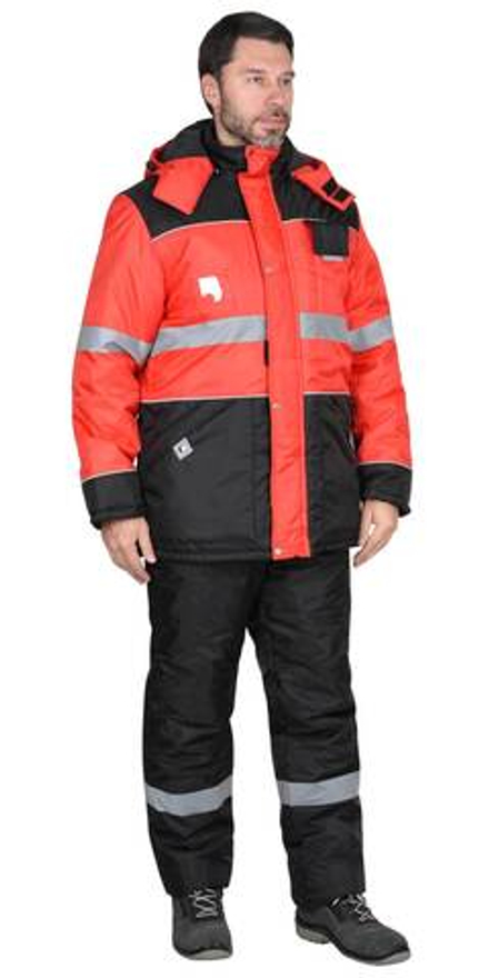 Костюм НОРД ДВ куртка, п/к, черный с красным и СОП