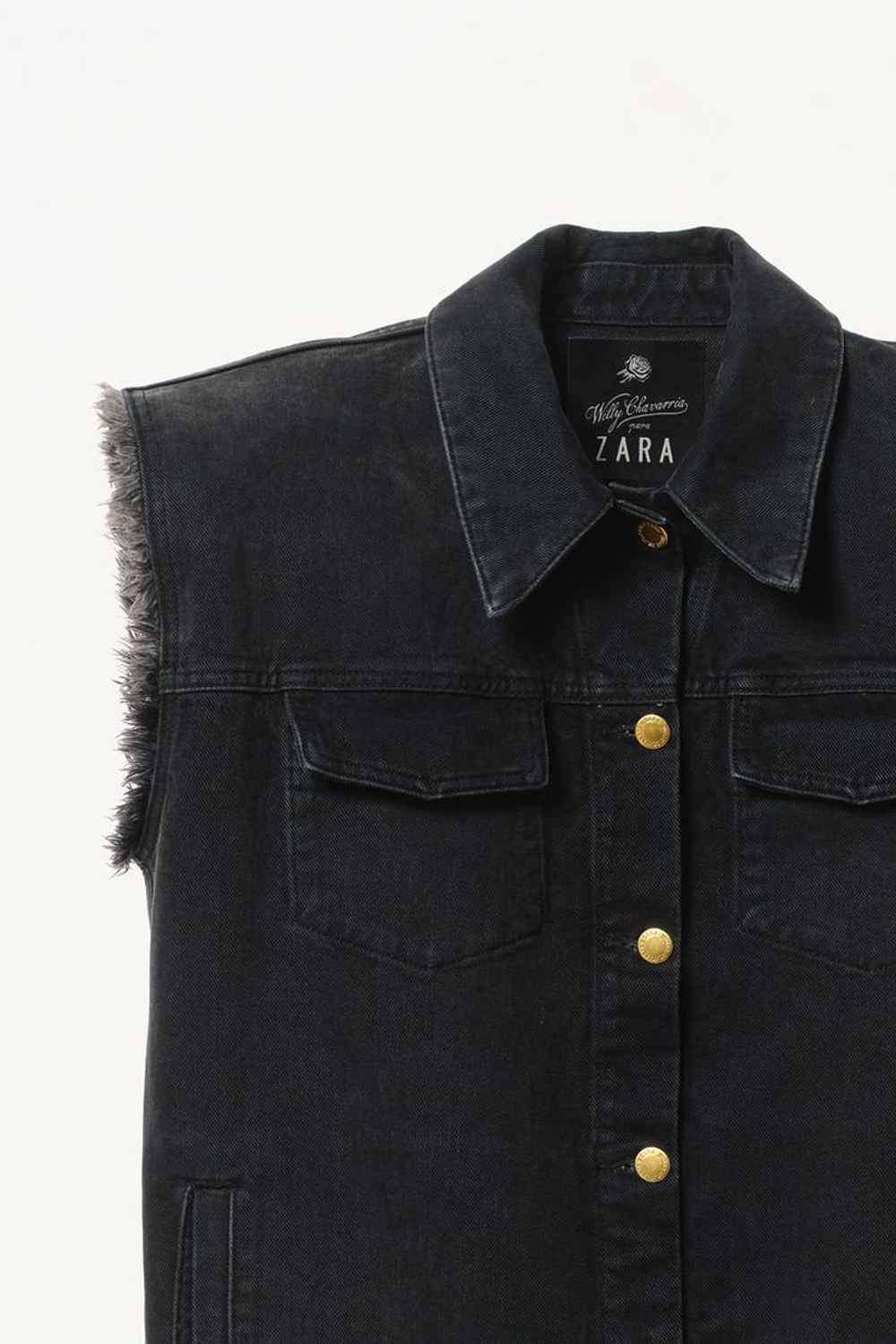 ZARA X WILLY CHAVARRIA ДЖИНСОВОЕ ПЛАТЬЕ БЕЗ РУКАВОВ, ЧЕРНЫЙ