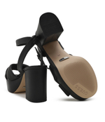 Кожаные босоножки на каблуке Guess - черный(FLJSNN LEA03)