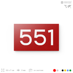 Номер на дверь 551, табличка на дверь для офиса, квартиры, кабинета, аудитории, склада, красная 120х70 мм, Айдентика Технолоджи