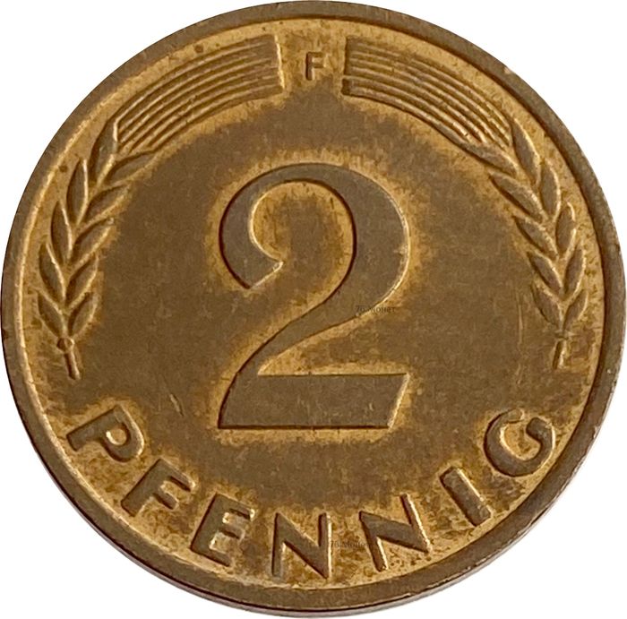 2 пфеннига 1950-1968 Германия (ФРГ)