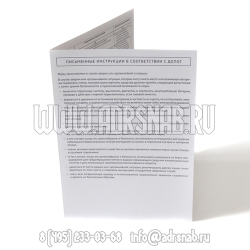 Письменные инструкции по ДОПОГ 2025