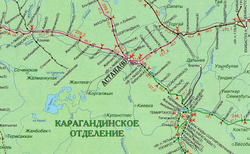 Железные дороги Казахстана , размер 1,5 х 2,1 м, 2025 год