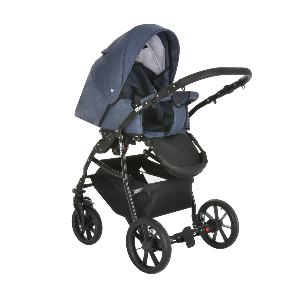 PITUSO Коляска 2 в1 Nino  короб+прогулка Antracyt+Кожа Metalic Grey