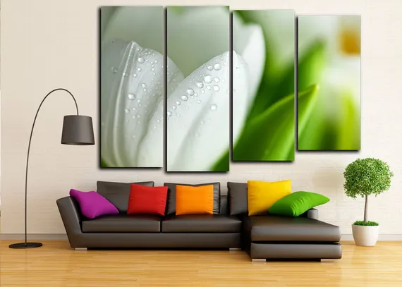 Модульная картина "Роса на лепестках"