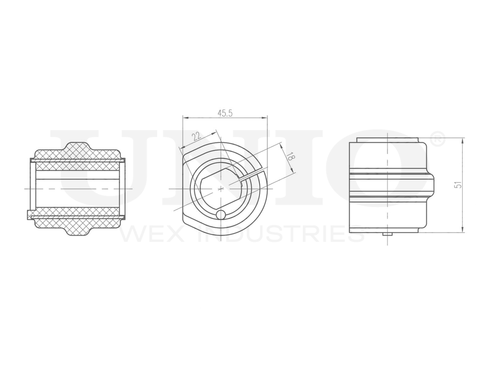 Втулка переднего стабилизатора UNIO RMP-10058
