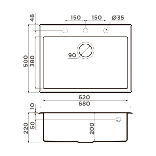 кухонная мойка Omoikiri Tedori 68-WH Tetogranit/белый