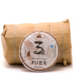 0553/2018 Чай прессованный черный Пуэр Шу "Цзинлун, №3" (мини бин, 100гр)