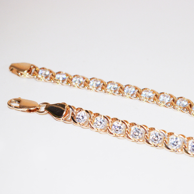 Браслет Арабский бисмарк с бесцветными фианитами