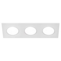 Встраиваемый светильник декоративный ЭРА KL90-3 WH MR16/GU5.3 белый, пластиковый | Декоративные встраиваемые светильники